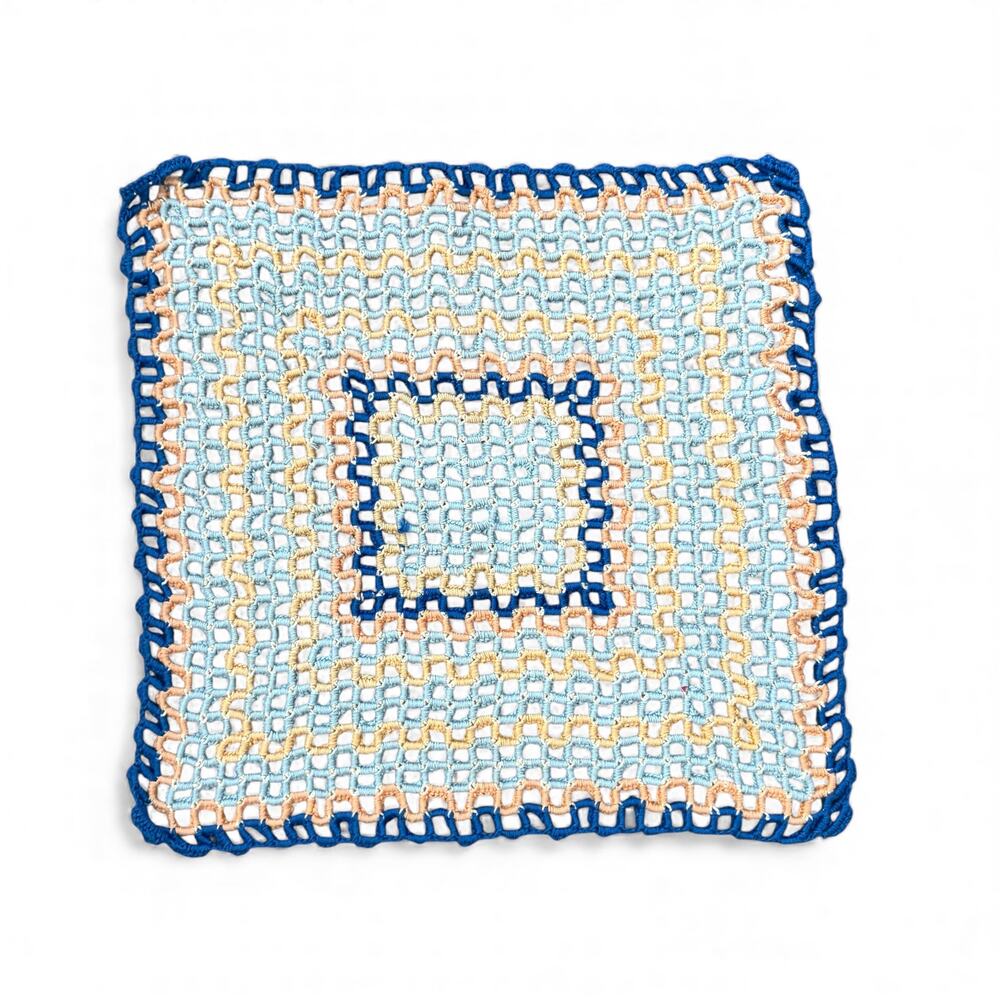 Vintage Wavy Crochet Pot Holder Textile
